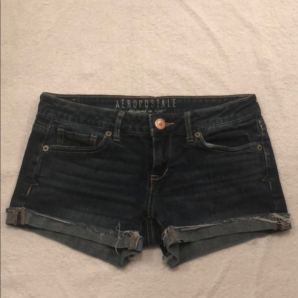 Dark Wash Denim Shorty Shorts